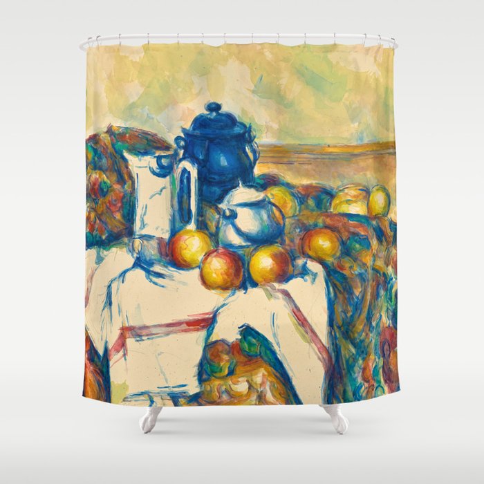 Still Life with Blue Pot, 1900-1906 by Paul Cezanne Shower Curtain