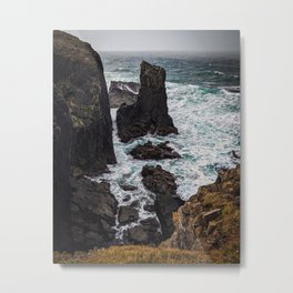 Stormy Seas at the Butt of Lewis in Scotland Metal Print