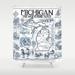 Vintage Map of Michigan (1912) Shower Curtain