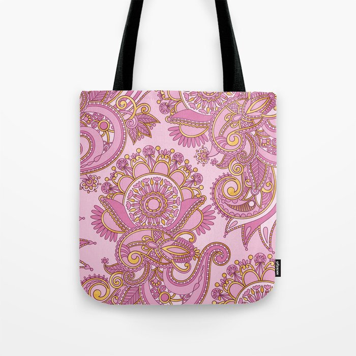 Paisley Floral Ornament  Pastel Blush Pink Tote Bag