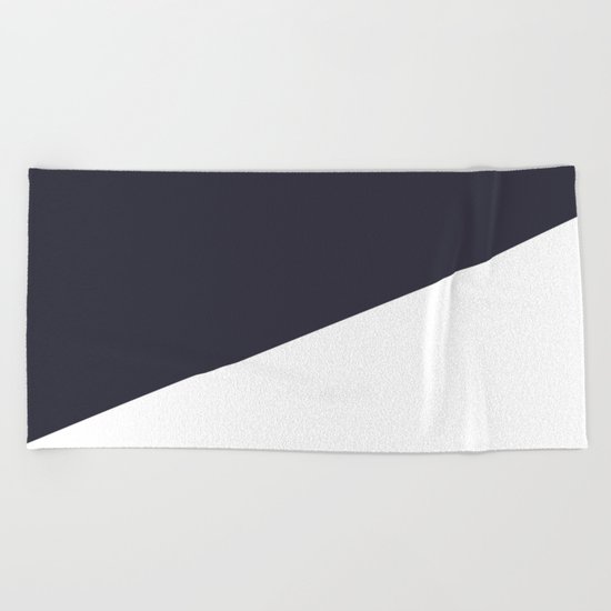 Urban Geometry Navy Blue + White Beach Towel