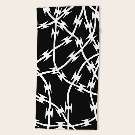 Barb Black Beach Towel