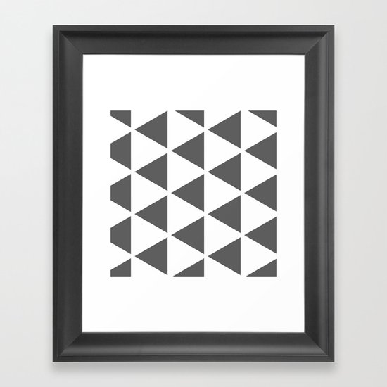 Sleyer Dark Grey on White Pattern Framed Art Print
