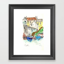 Stairway to the Boats Framed Art Print