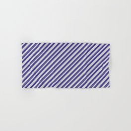 [ Thumbnail: Dark Slate Blue and Light Grey Colored Lined/Striped Pattern Hand & Bath Towel ]
