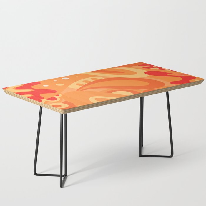 So Trippy Retro Psychedelic Abstract Pattern 2 in Orange Tangerine Tones Coffee Table