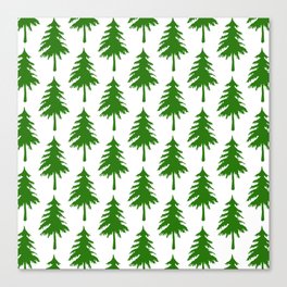 Green pine trees pattern Canvas Print