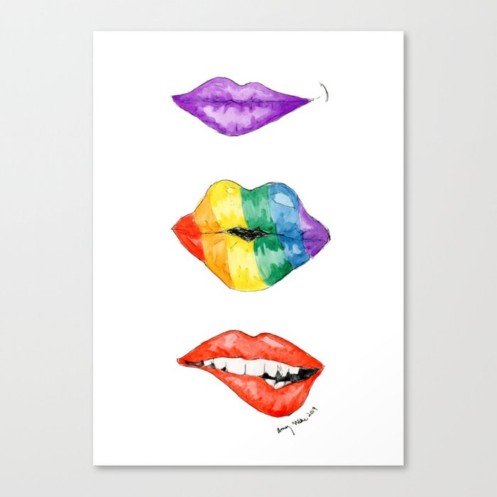 Rainbow Lips Canvas Print By Amywike Society6