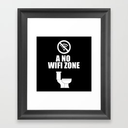 A no wifi free zone Framed Art Print