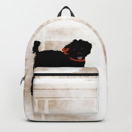 Black Labradoodle dog Backpack