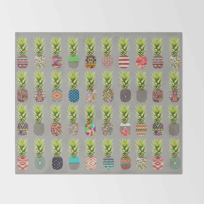 Pineapple Party Throw Blanket by beegreen | Society6
