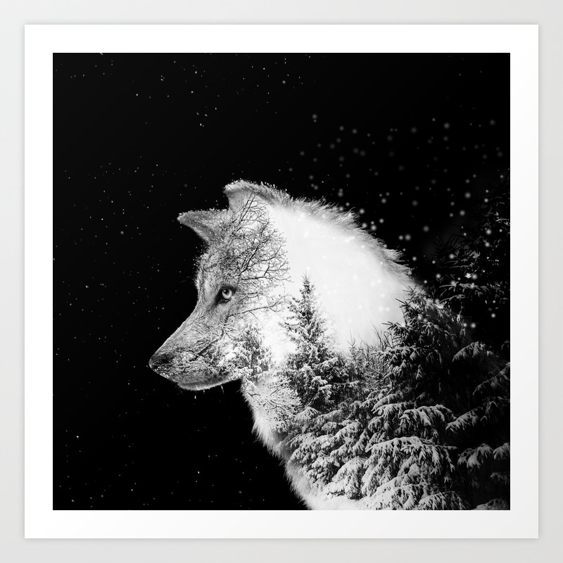 Winter Wolf Art Print By Yazdesigns Society6