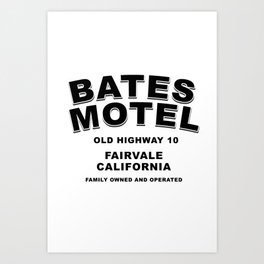 Psycho inspired Bates Motel logo Art Print