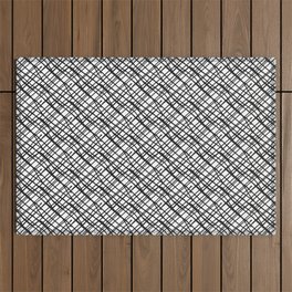 Abstract Scattered - Black & White Vector Art Outdoor Rug