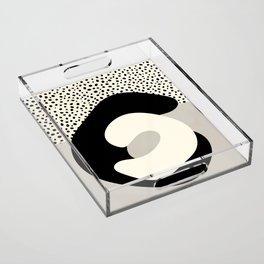 Love Black White Abstract Acrylic Tray