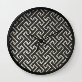 Black and White Repeat Pattern 14 Wall Clock