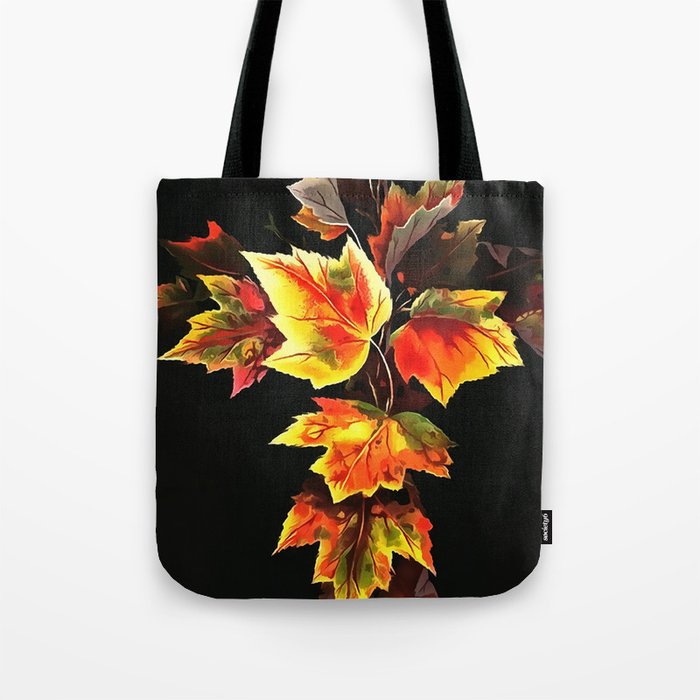 Christian Cross of Autumnal Leaves Acrylic Art Tote Bag