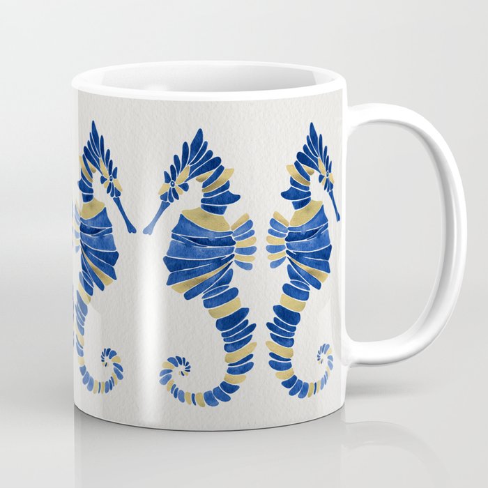 Seahorse – Navy & Gold Coffee Mug