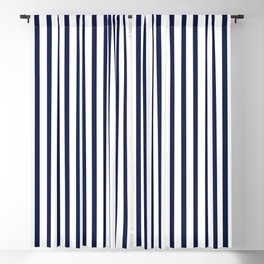 Navy Blue Candy Breton Nautical Stripe Lines Minimalist Stripes Line Drawing Blackout Curtain