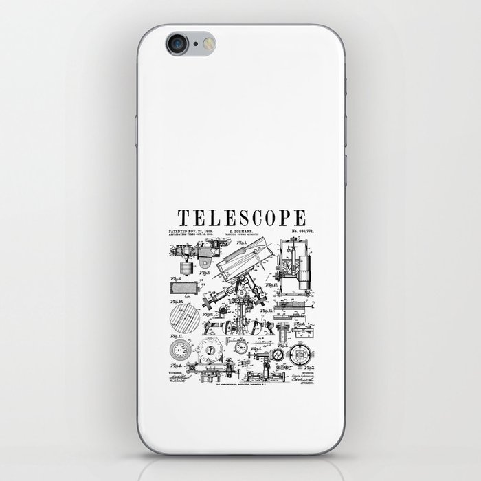 Astronomy Teacher Astronomer Telescope Vintage Patent Print iPhone Skin