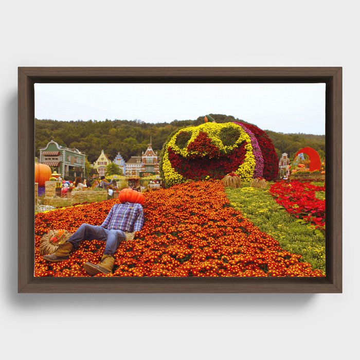 Pumpkin Heads Framed Canvas