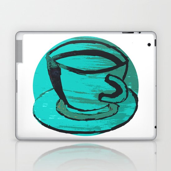 tea cup in green Laptop & iPad Skin