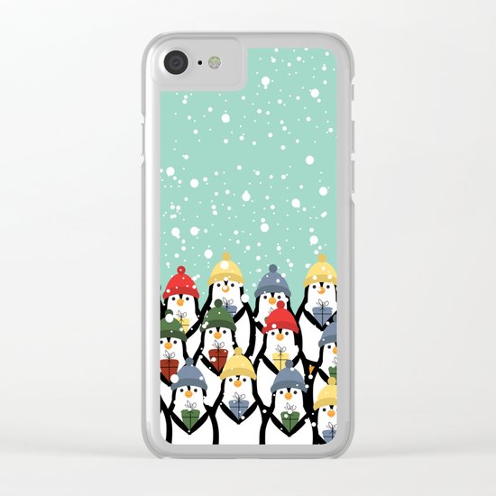 Christmas penguins Clear iPhone Case