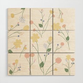 Floral Print Wood Wall Art