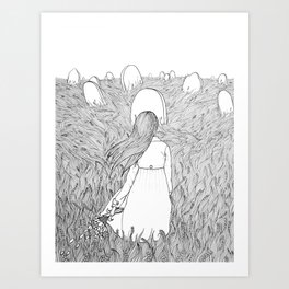 Goodbye Line Version Art Print