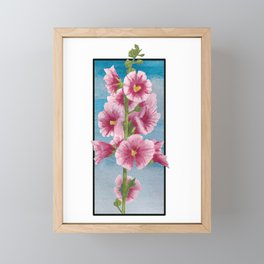 Pink Hollyhock Framed Mini Art Print