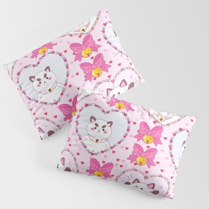 PuppyCat Cute Heart Collage Pillow Sham