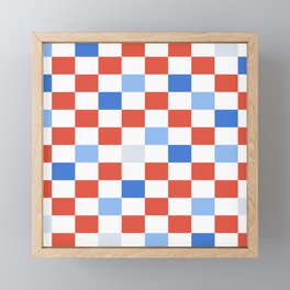 Summer Checkered (Red / White / Blue) Framed Mini Art Print