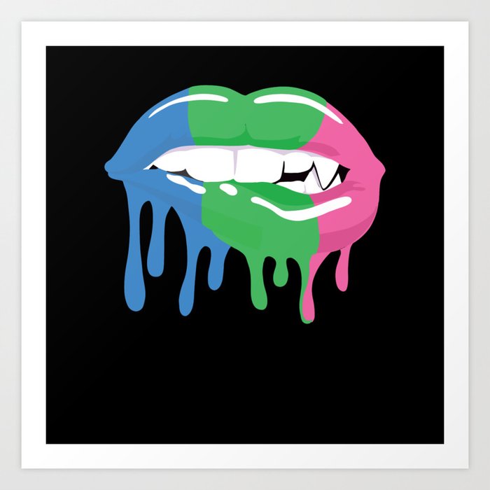 Polysexual Flag Gay Pride Lgbtq Lips Mouth Art Print