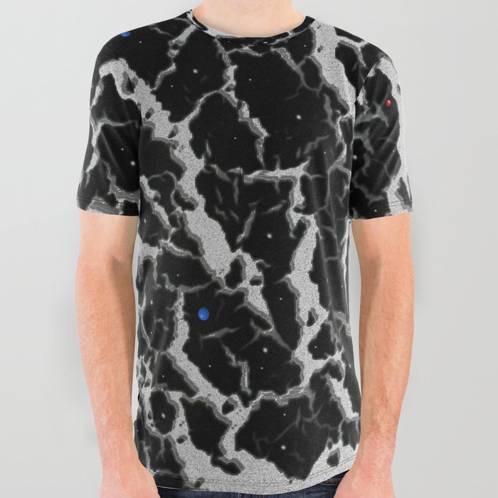 Cracked Space Lava - Silver/White All Over Graphic Tee