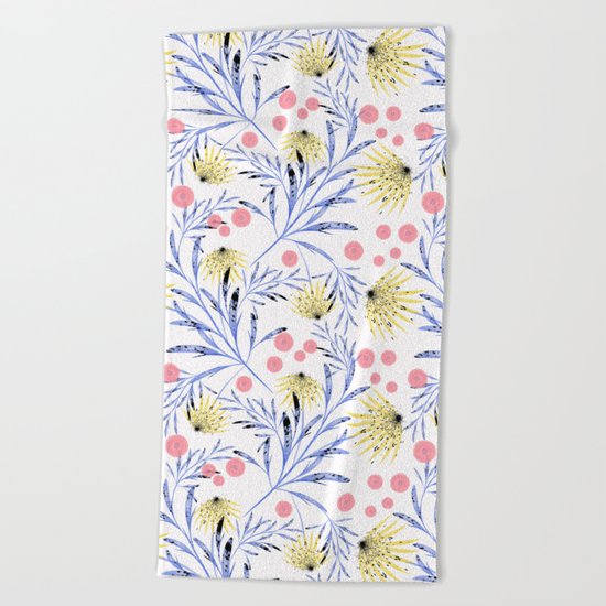 Abstract floral pattern. Beach Towel