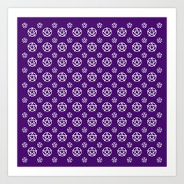 Dark Purple White Pentacle Pattern Art Print | Graphicdesign, Witch, Deeppurple, Pentacle, Wiccan, Wicca, Cheekywitch, Witchcraft, Pattern, Pentagram 