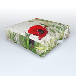 Poppies on Spring Outdoor Floor Cushion