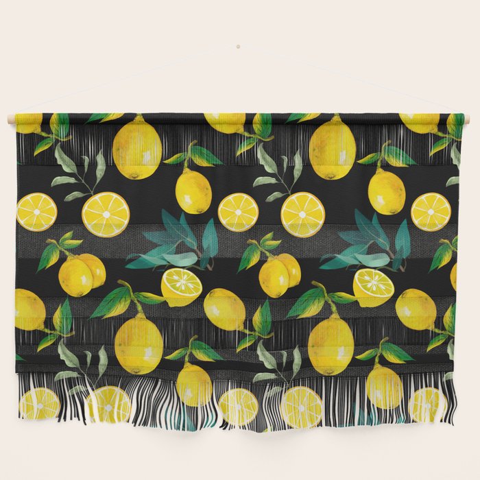 Summer, citrus ,Sicilian style ,lemon fruit pattern  Wall Hanging