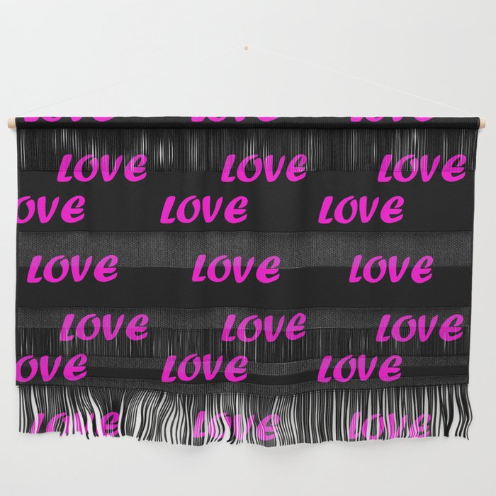 Pink And Black Trendy Modern Love Collection Wall Hanging