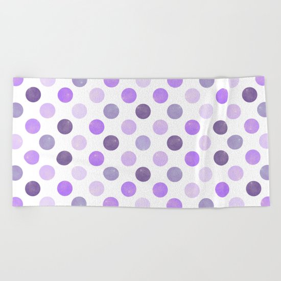 Watercolor Dots Pattern III Beach Towel