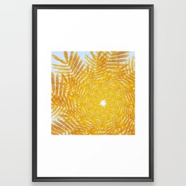 Golden Albizia Leaves Framed Art Print
