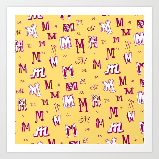 Letter Patterns, Part M Art Print
