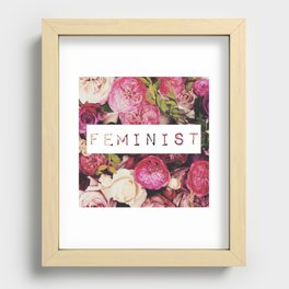 Floral Feminist Design Recessed Framed Print