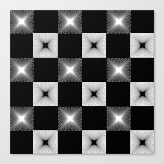 Black And White Illusion Pattern Canvas Print