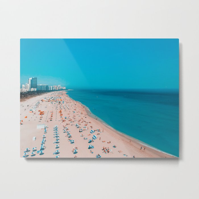 Turquoise Ocean Miami Beach, Florida, Ocean Shoreline, Florida Coast Metal Print