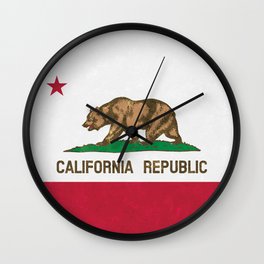 California Flag of California Bear Flag Symbol West Coast State Flags Wall Clock