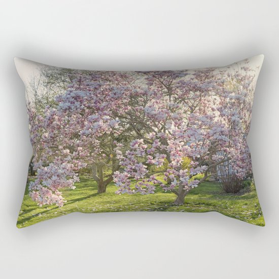 Magnolia tree in spring Rectangular Pillow