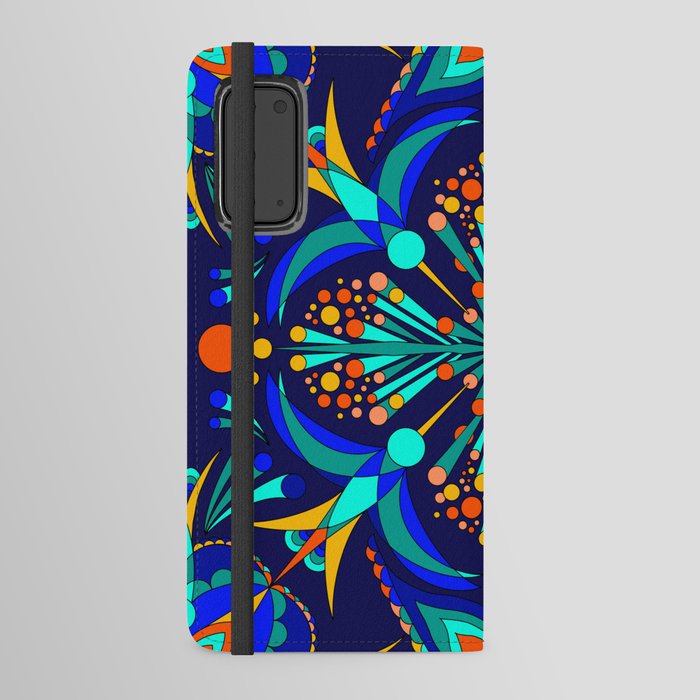 Hummingbird Charm Kaleidoscope Spanish Tile Pattern Design Android Wallet Case