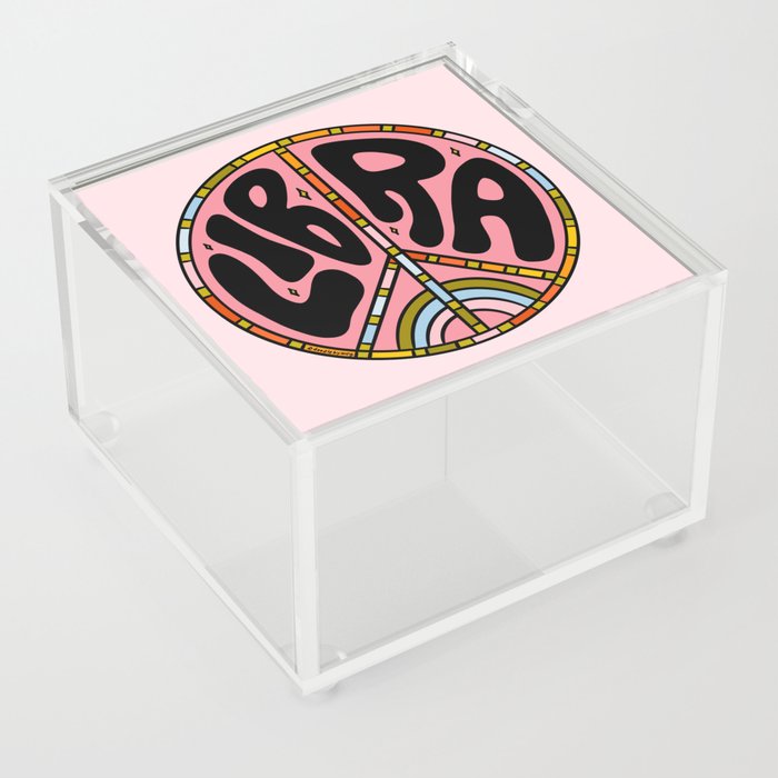 Libra Peace Sign Acrylic Box