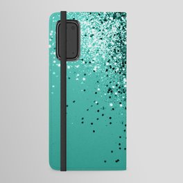 Sparkling Turquoise Lady Glitter #1 (Faux Glitter) #shiny #decor #art #society6 Android Wallet Case